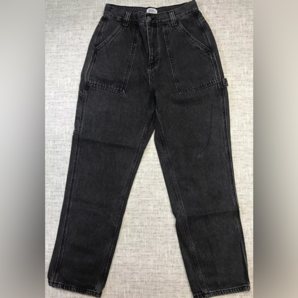 Simple Society Size 7/28 Grey‎ Denim Carpenter Pants 27 In Inseam